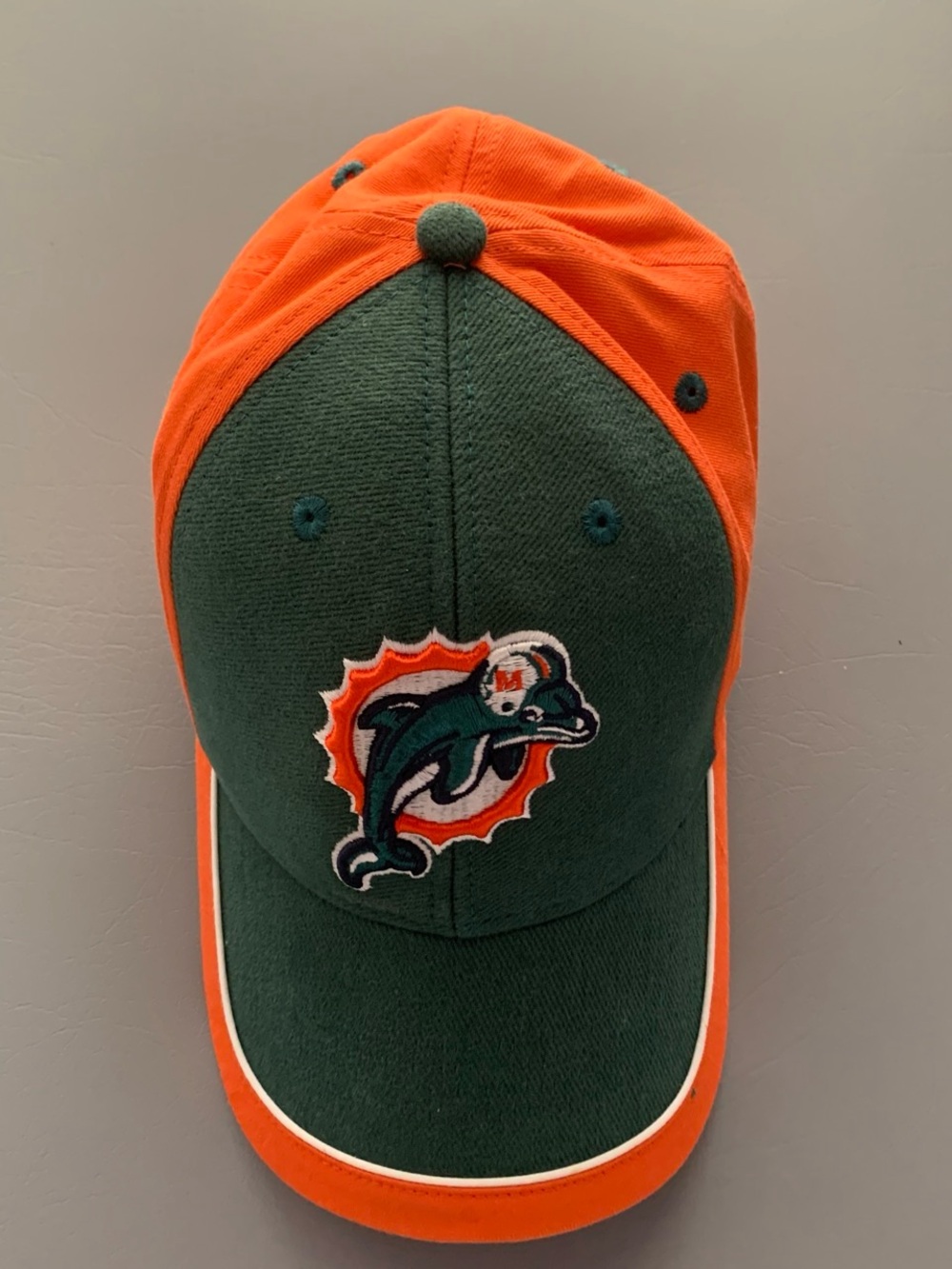 NFL Miami Dolphins Green and Orange Team Logo Baseball Cap